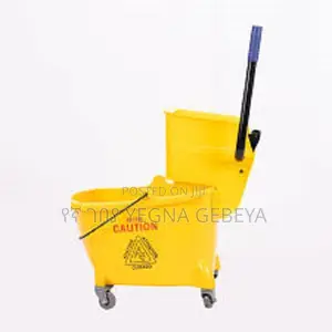 Baiyun Af08079 24l Yellow Mop Bucket With Wringer Trolley