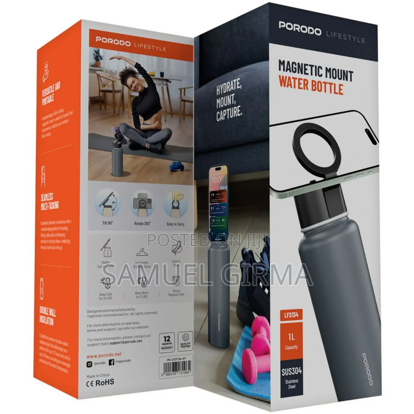 Porodo Magnetic Mount Water Bottle Original