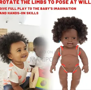 Photo - African Blacki Girl Doll With Dress