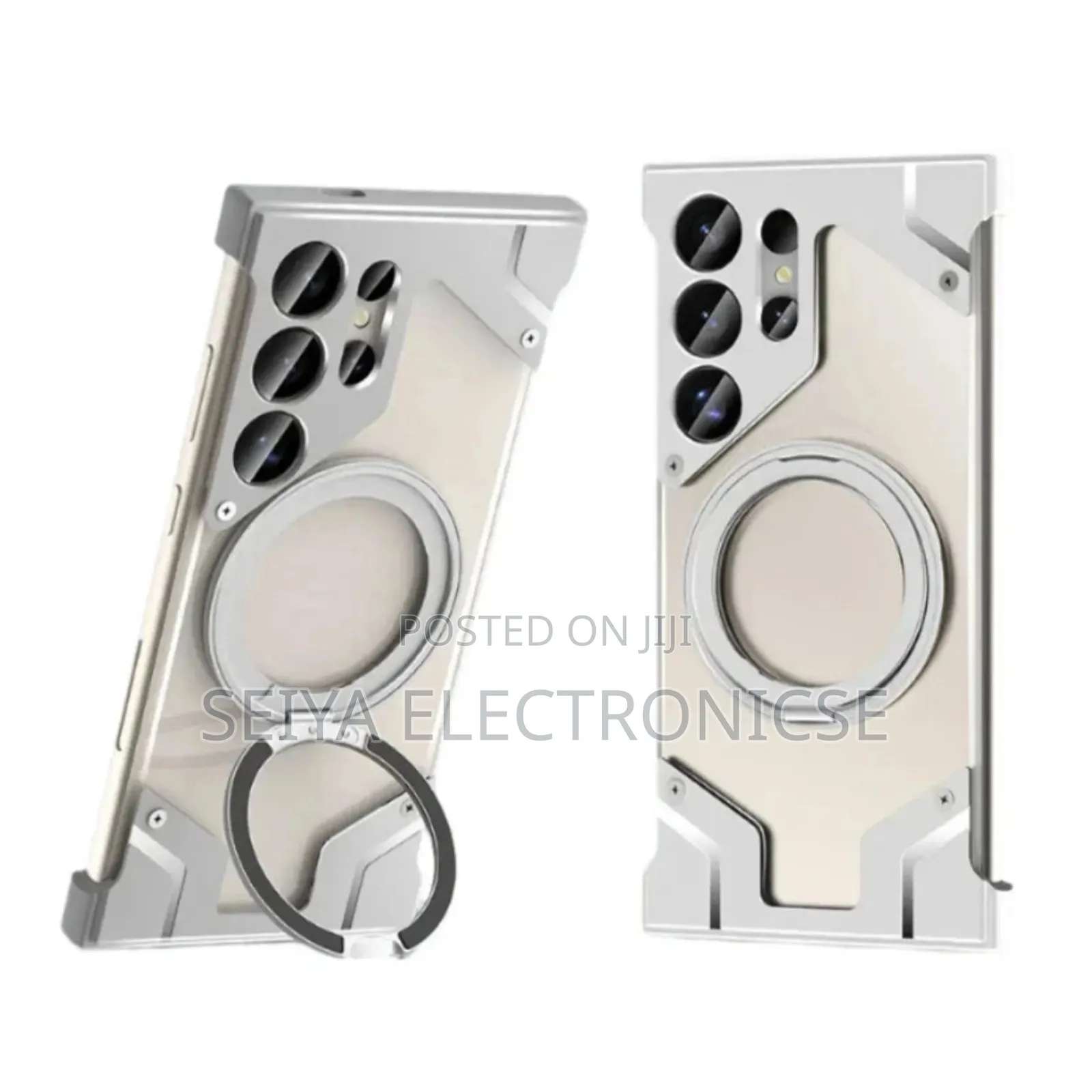 Aluminum Metal Frameless Case With Rotating Magnetic Ring Holder