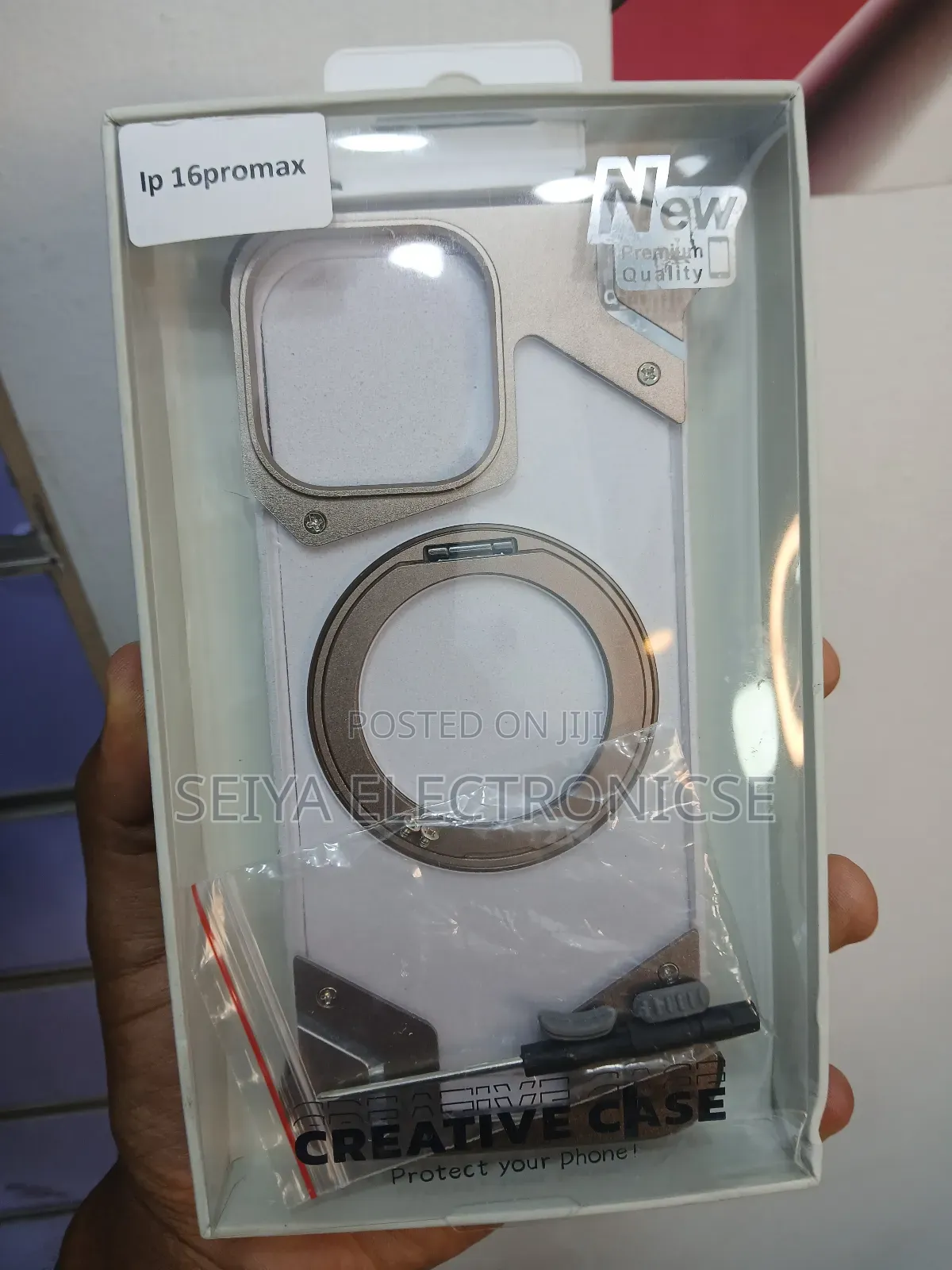 Aluminum Metal Frameless Case With Rotating Magnetic Ring Holder