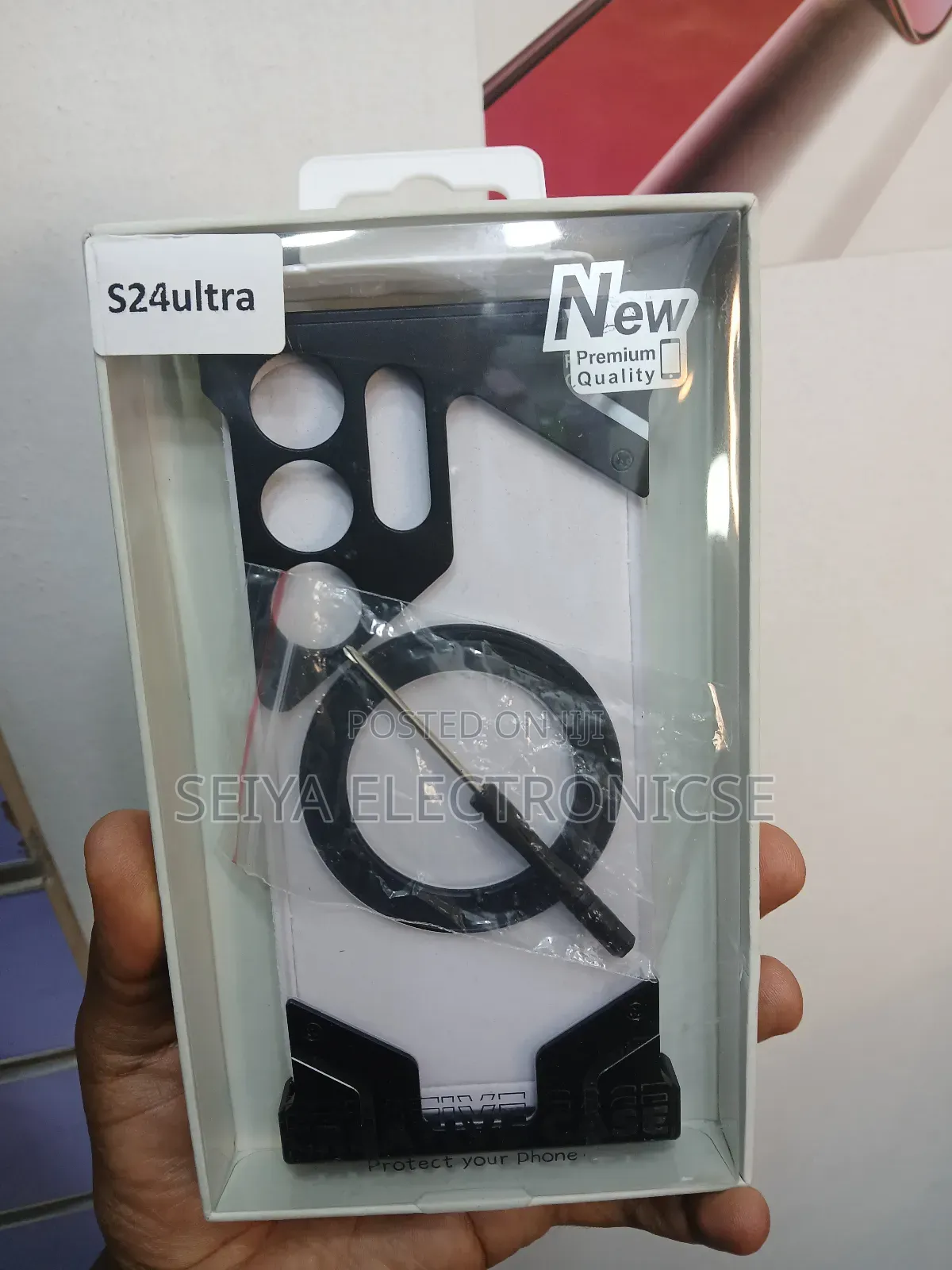 Aluminum Metal Frameless Case With Rotating Magnetic Ring Holder