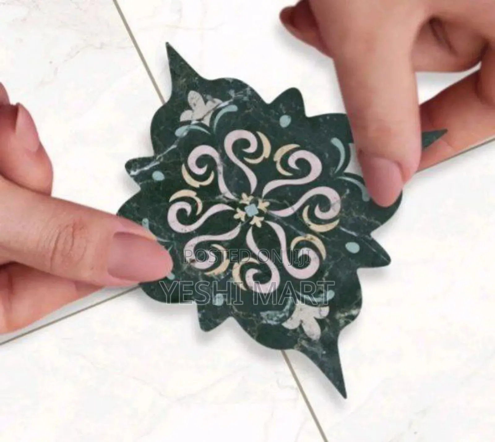 Dark Moroccan Pattern Tile Diagonal Stickers Self Adhesive Waterproof