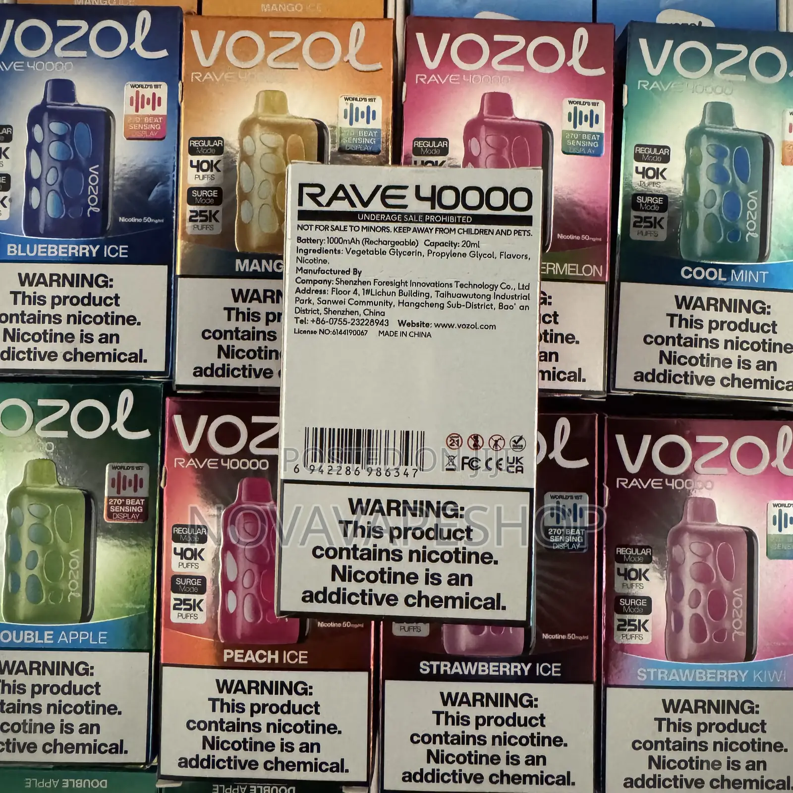Vozol Watermelon Ice 40000 Puff Vape Shisha