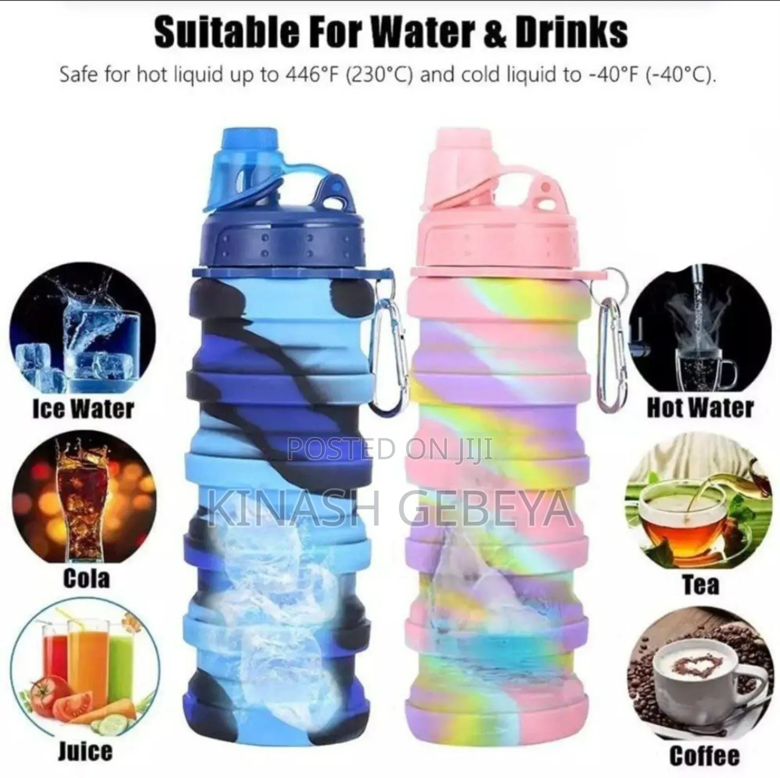 Foldable High Quality Water Bottle(ተጣጣፊ የውሀ ኮዳ)