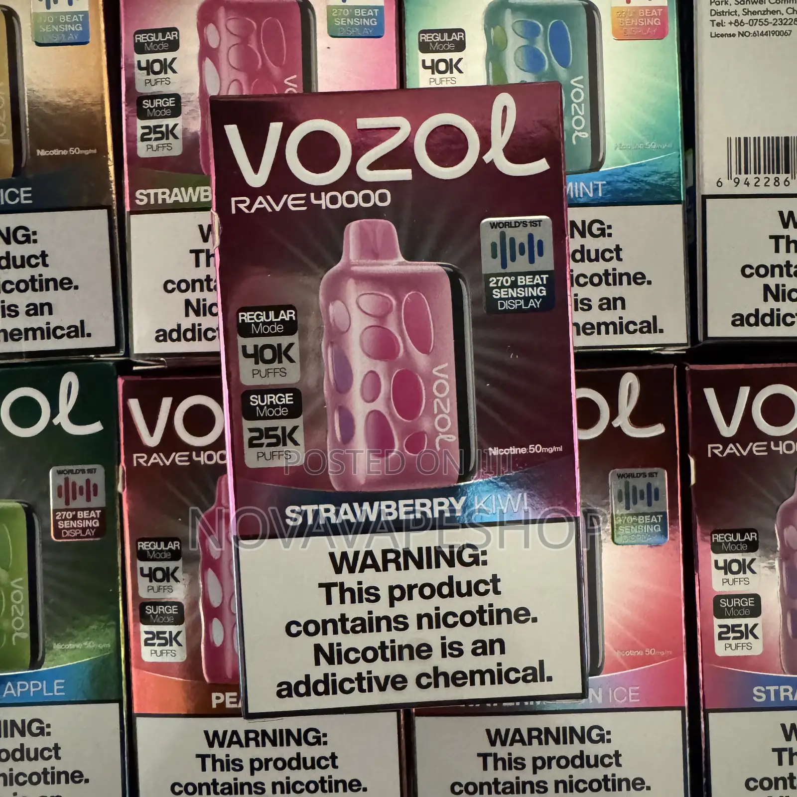 Vozol Strawberry Kiwi 40000 Puff Vape Shisha