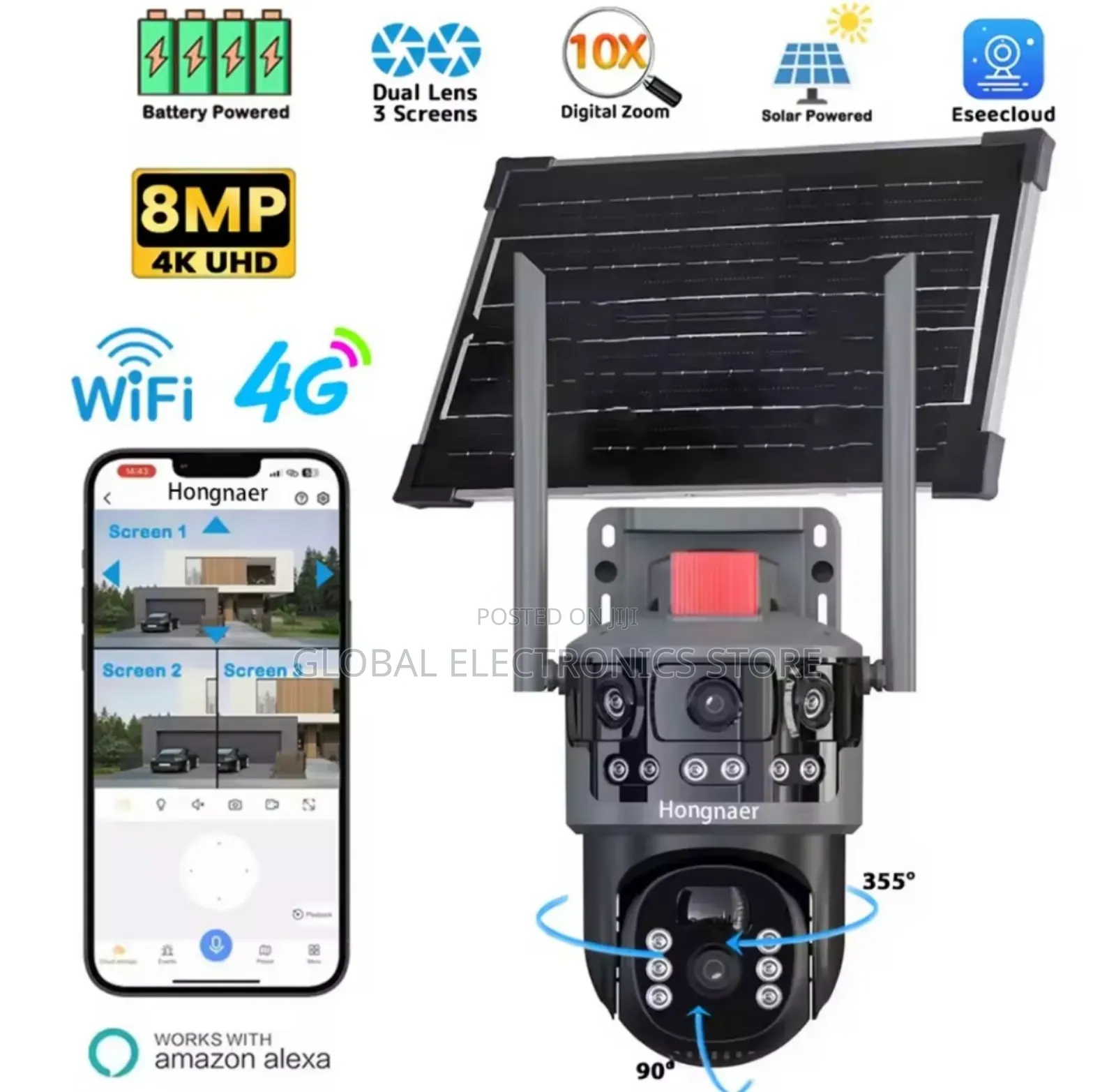 Ai Ultra Hd የሆነ Solar Panel ያለው Wifi Ai Camera
