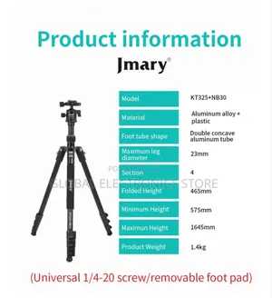 Jmary 2-in-1 Aluminum Alloy Tripod With Panoramic Ball Head