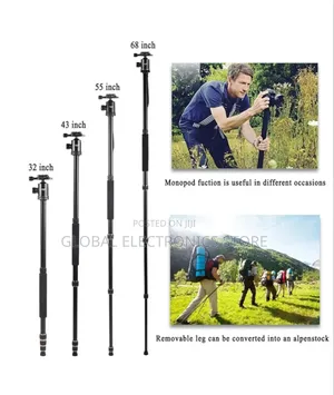 Jmary 2-in-1 Aluminum Alloy Tripod With Panoramic Ball Head