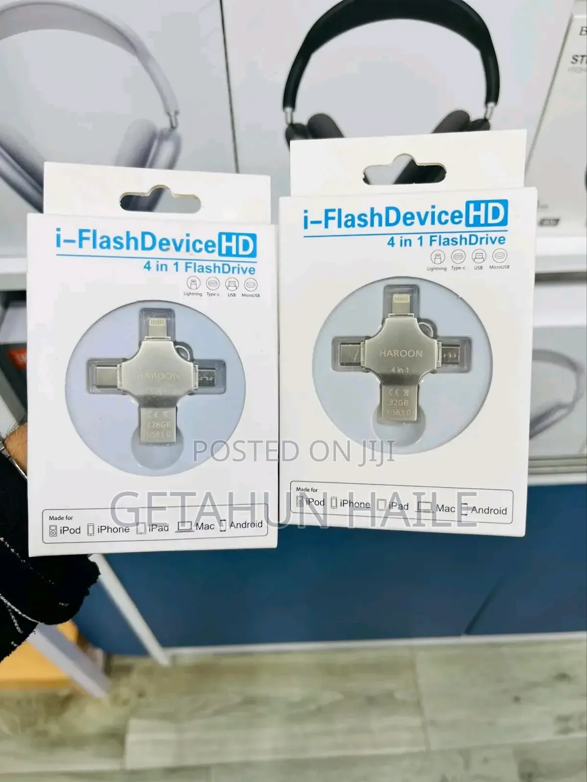 4 in 1 Flash Drive 128gb (3.0 Flash Drive for iPhone ,Mac and Android)