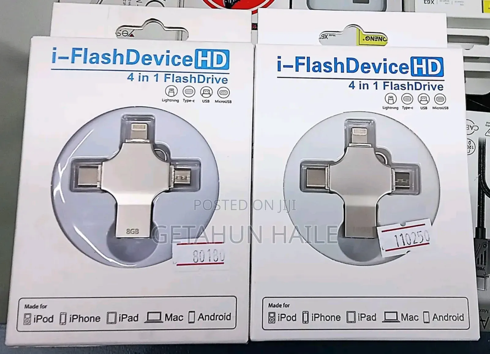 4 in 1 Flash Drive 128gb (3.0 Flash Drive for iPhone ,Mac and Android)