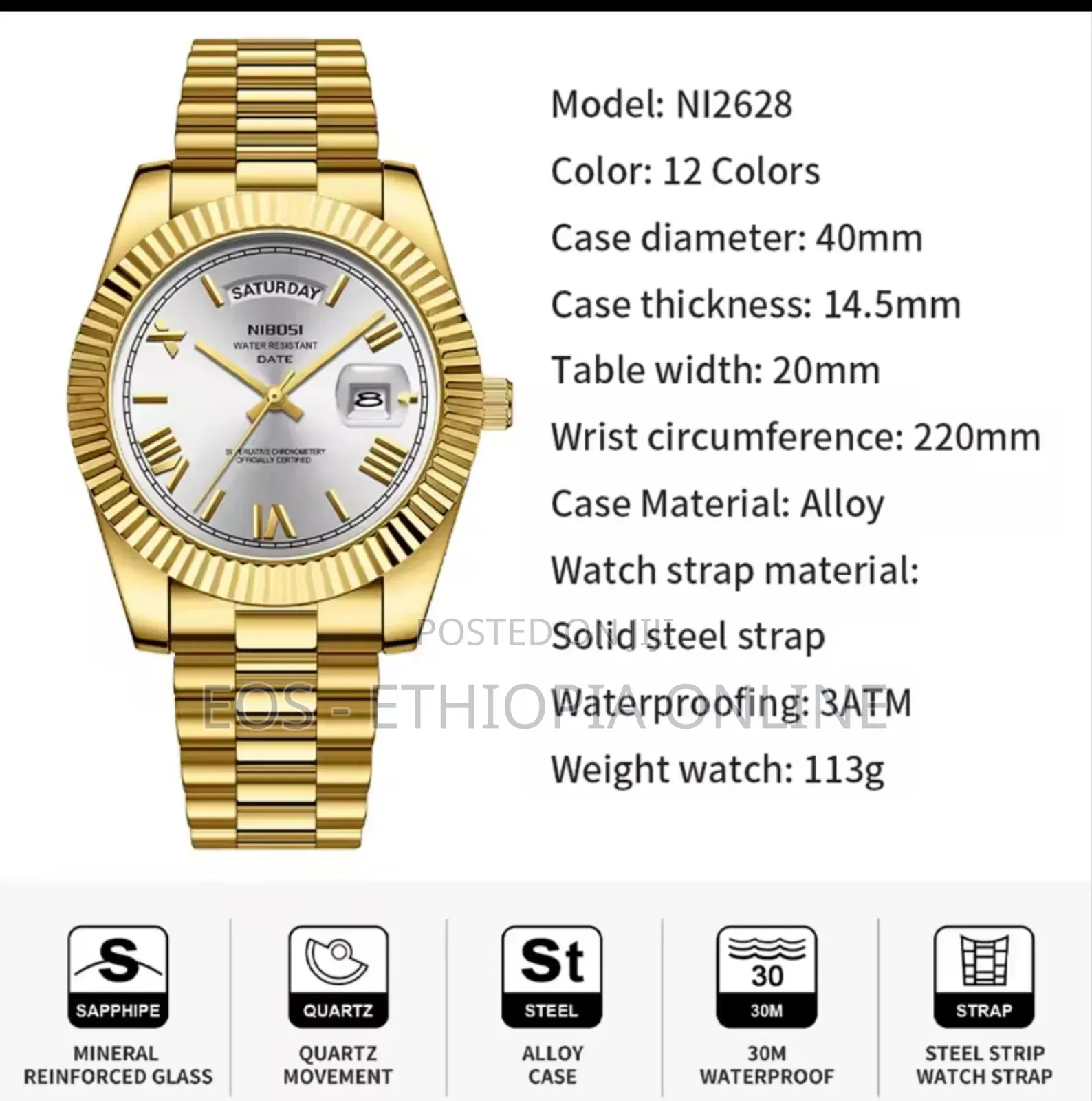 Nibosi Brand Men's Quartz Watches - Box Included [Preorder]