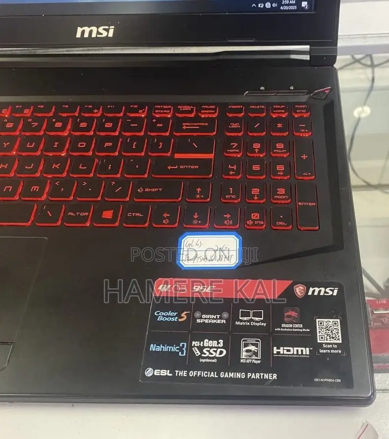 New Laptop MSI GF63 16GB Nvidia SSD 512GB