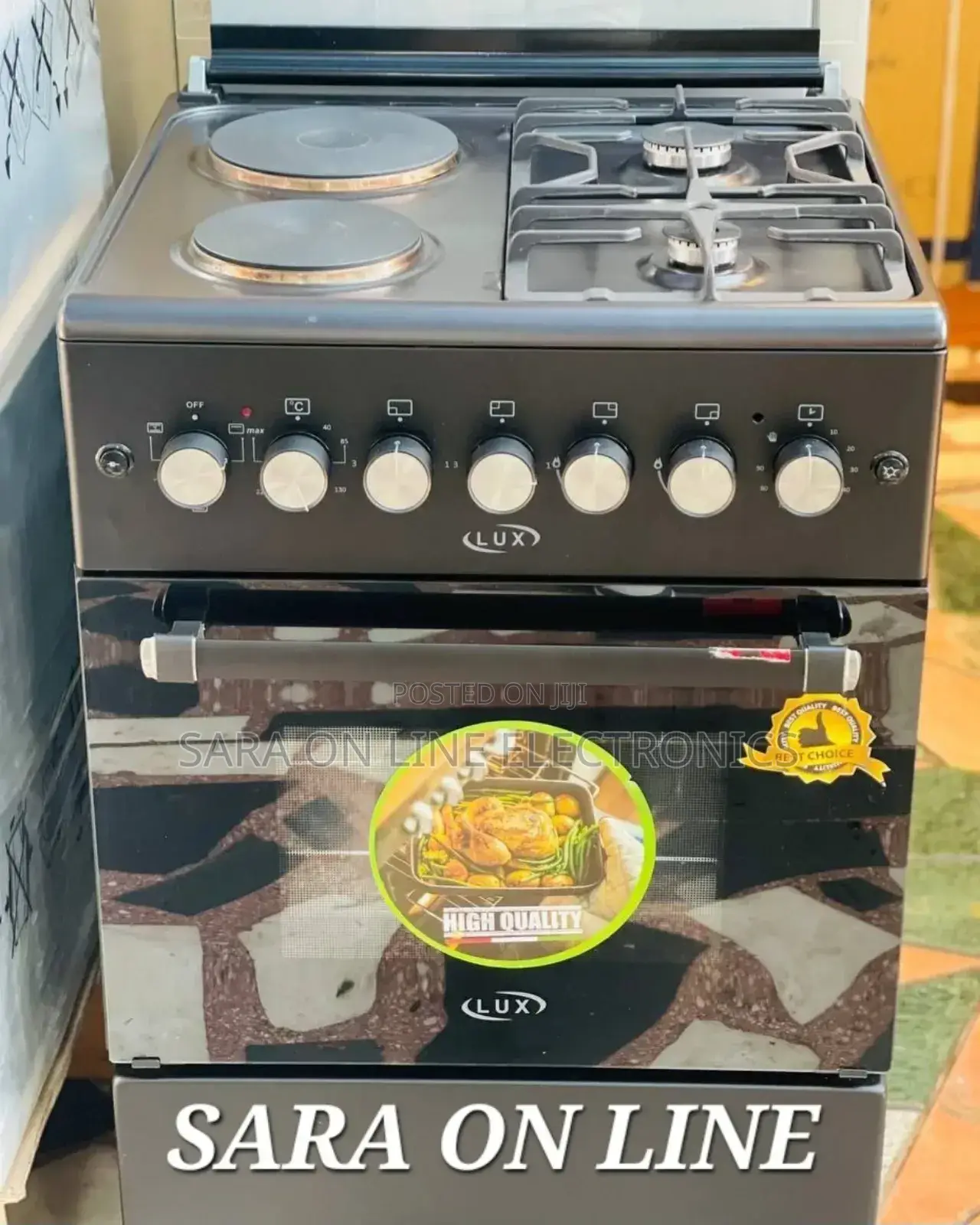 Lux Oven 60x60 2 Gas 2 Eletric Oven Made in Turikish 2 Years Warranty