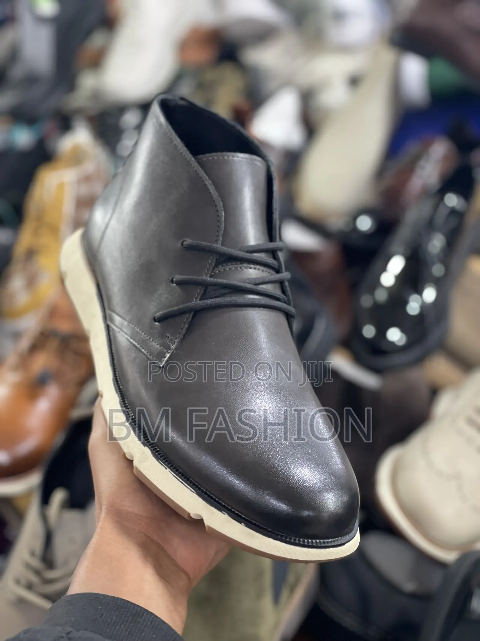 Rushine Mid Boots With Laces Iron Color for Men