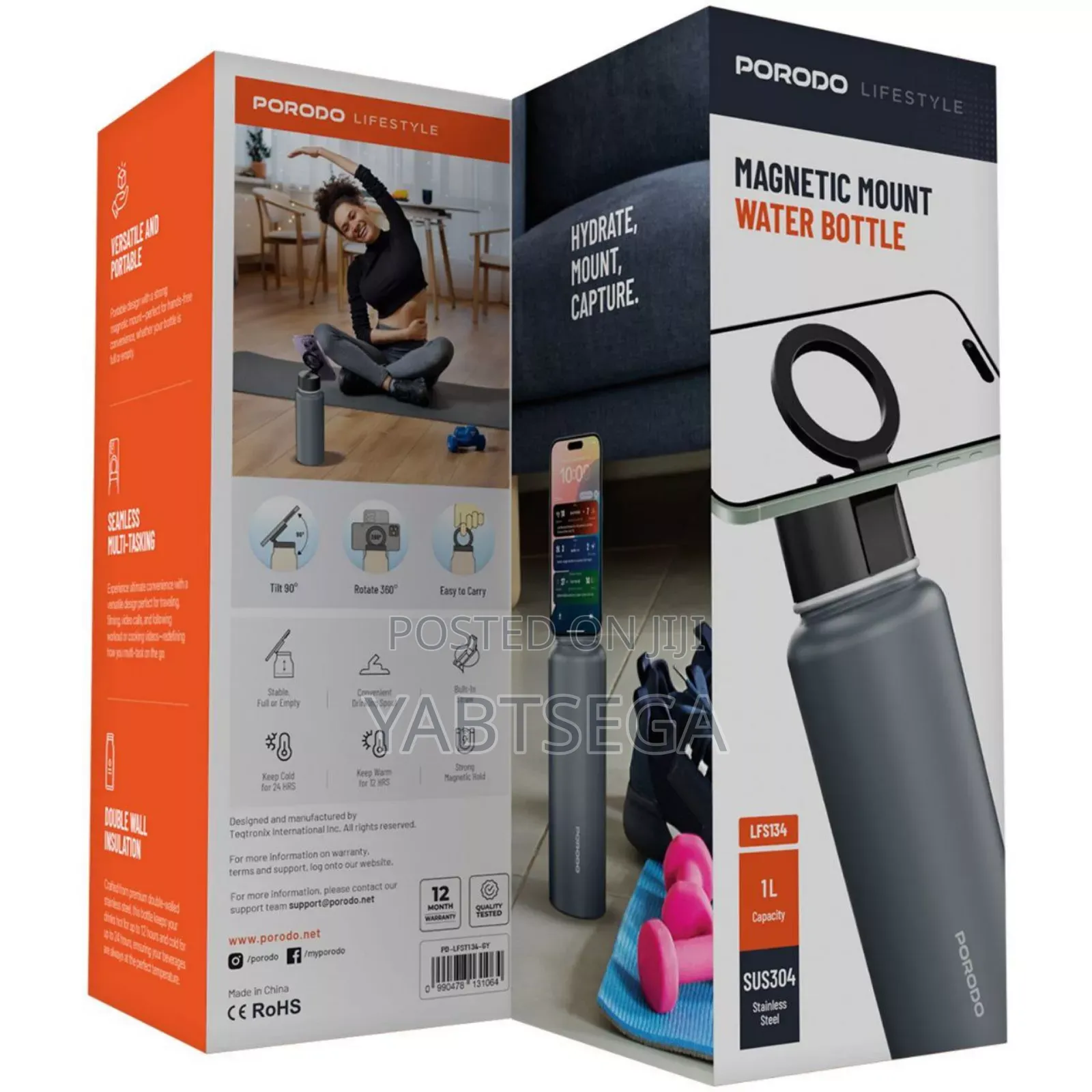 Porodo Magnetic Mount Water Bottle