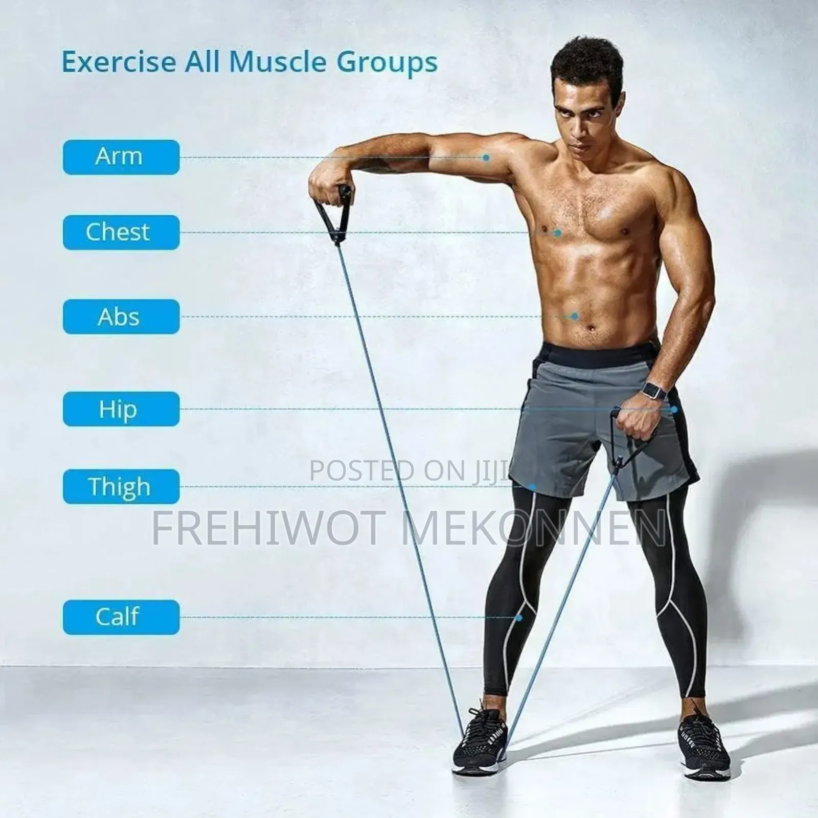 Sky-Touch Portable Exercise 11pcs Resistance Band Set