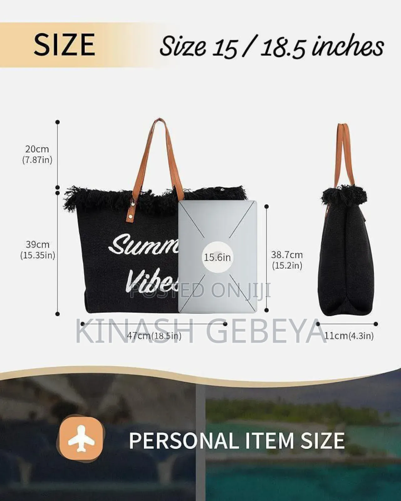 Classy Summer Beach Tote Bag(Size 15/18.5inch)