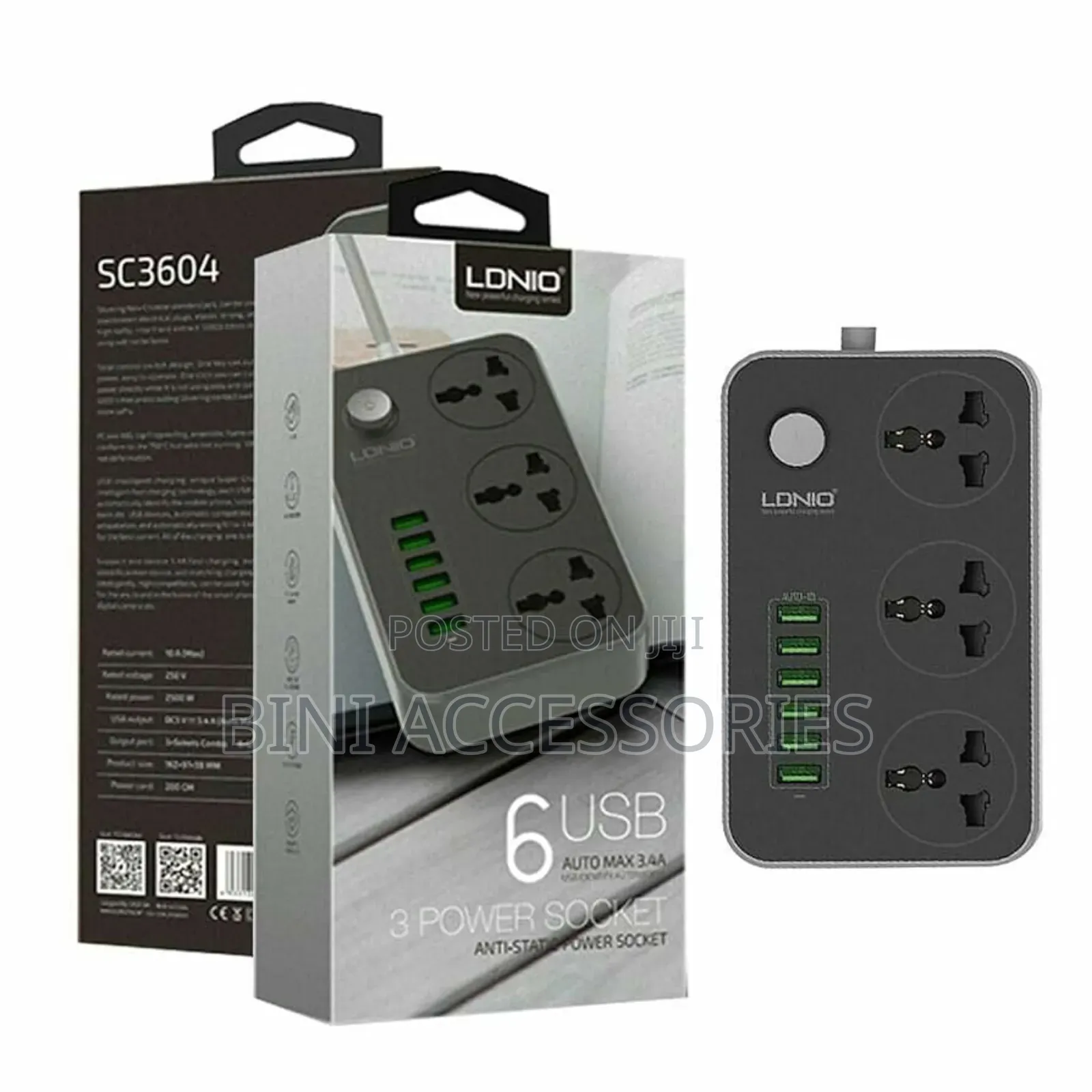 Original Ldnio 3 Ac Outlets Universal Power Strip Sc3604