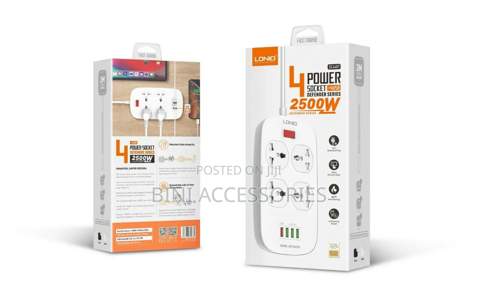 Original Ldnio 4 Ac Outlets Universal Power Strip Sc4407