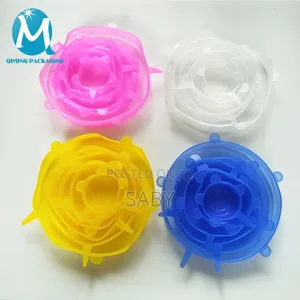 የዕቃ መሸፈኛ ሲሊከን ፕላስቲኮች Super Stretch Silicon Lids ( 6 Pack )