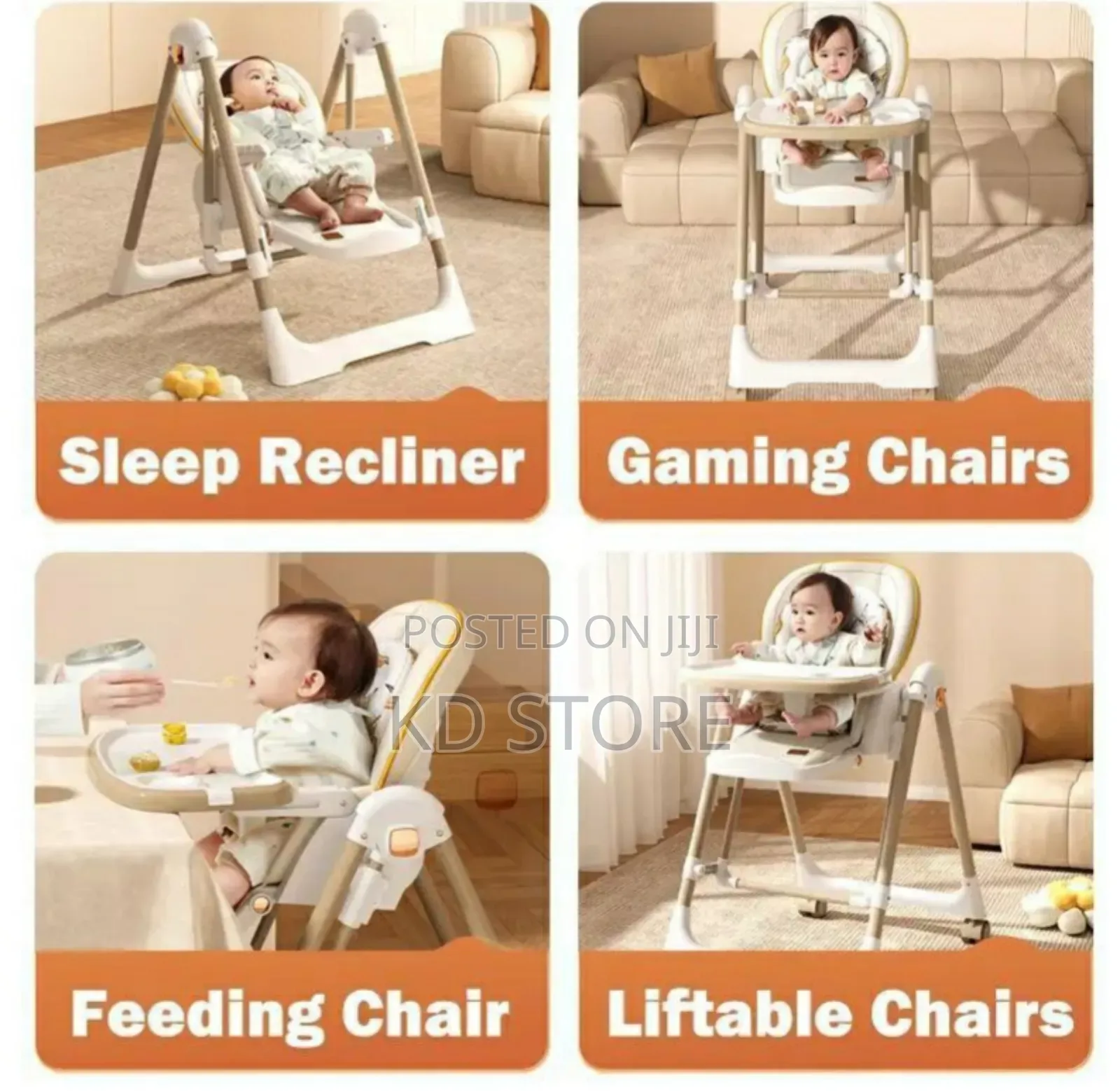 5-in-1 High Chair Multifunction