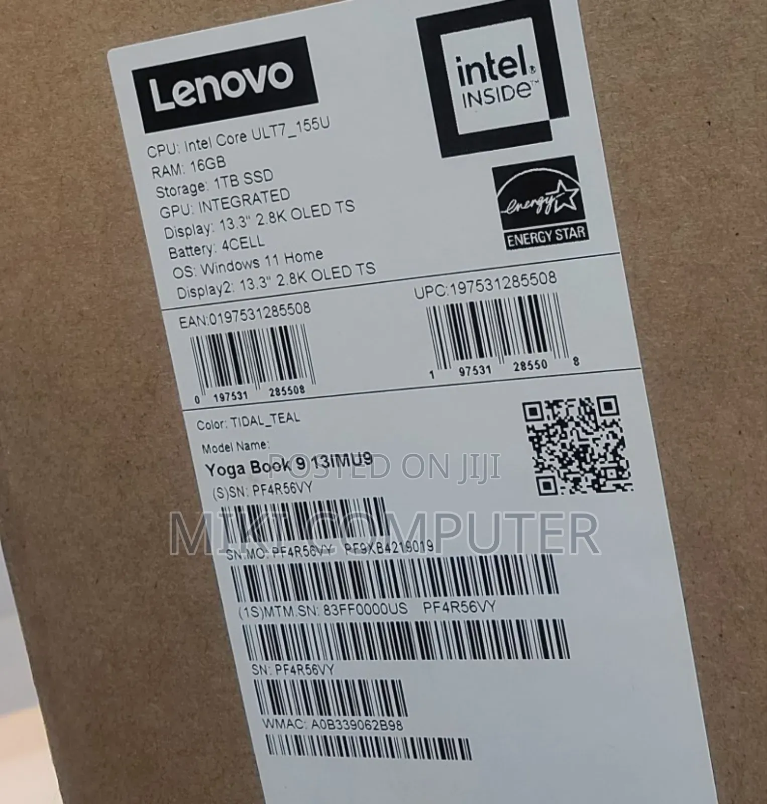 New Laptop Lenovo Yoga Book 9i 16GB Intel Core Ultra 7 SSD 1T