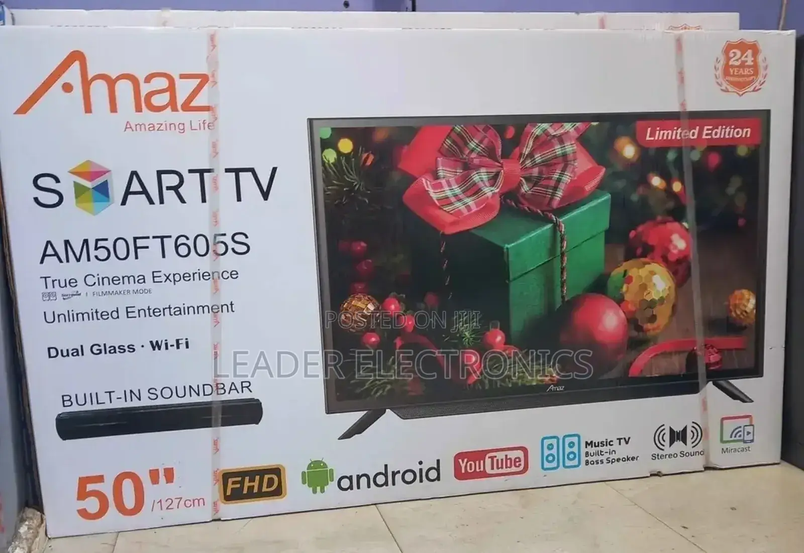 Amaz Tv 50" Smart Android Tv New 2025