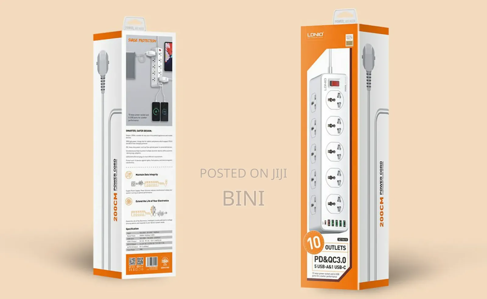 Original Ldnio 10 Ac Outlets Universal Power Strip Sc10610