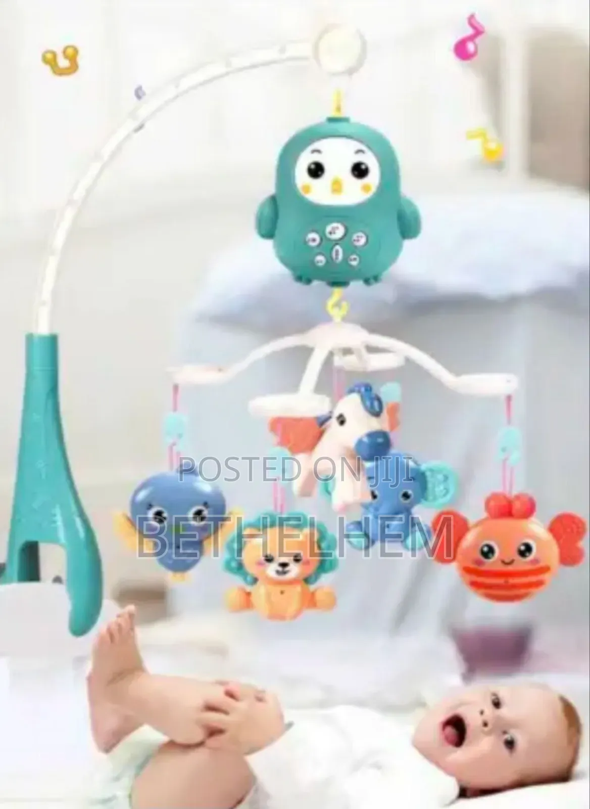 Baby Bed Bell የልጆች አልጋ መጫዎቻ በባትሪ የሚሰራ በራሱ የሚሽከረከር