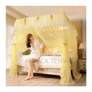 Photo - 4 Corner Column Bed Canopy Mosquito Net