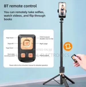 ከፍተኛ Resolution ያለውhd Screen የተገጠመለት ቁመት 1.7m የሚረዝም Tripod Selfi Stick
