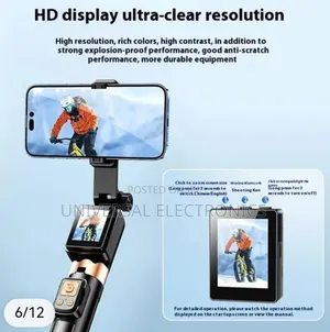 ከፍተኛ Resolution ያለውhd Screen የተገጠመለት ቁመት 1.7m የሚረዝም Tripod Selfi Stick