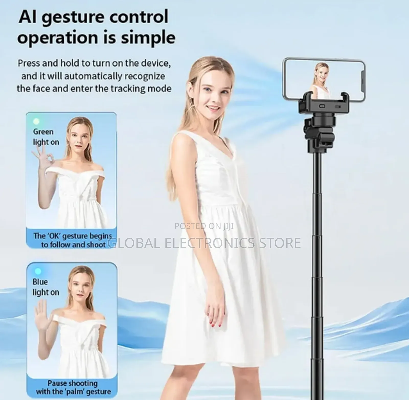 4in1 Gimbal + Selfi Stick + Tripod + Ai Face Tracking(Bulit in Camera)