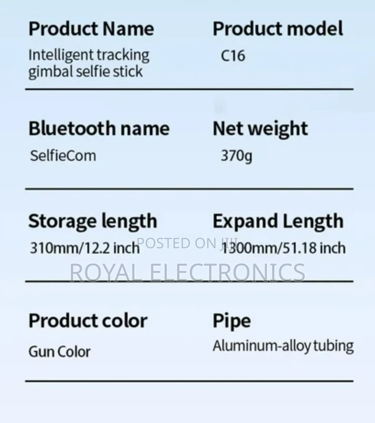 4 in 1 Gimbal Stabilizer + Face Tracker + Tripod + Selfi Stick