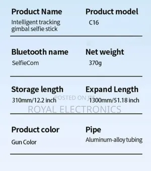 4 in 1 Gimbal Stabilizer + Face Tracker + Tripod + Selfi Stick
