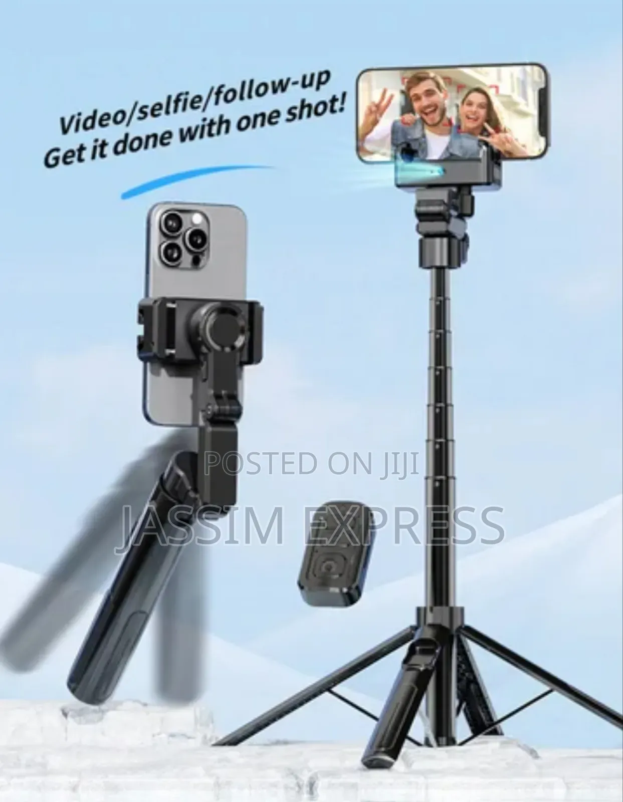 Gimbal Stabilizer የሆነ Ai Face Tracking ያለው ቁመቱ 1.3m Selfi Stick Tripod