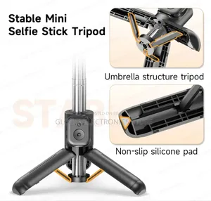 ለመያዝ በጣም አመቺም የሆነ አነስተኛ Mini ተጣጣፊ Selfi Stick የራሱ Fill Light ያለው