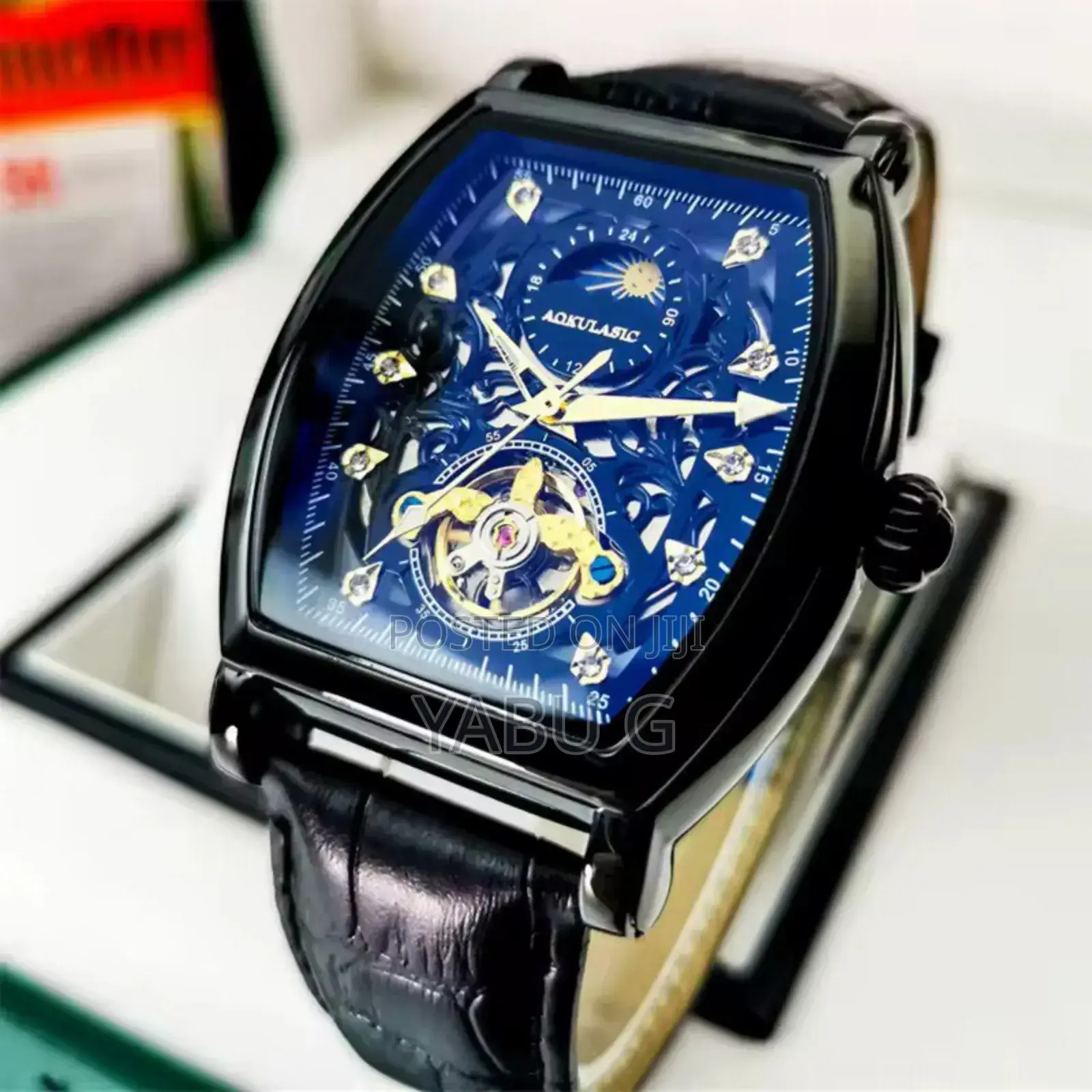 Aokulasic Men Wristwatch Hollow Automatic Mechanical Watch