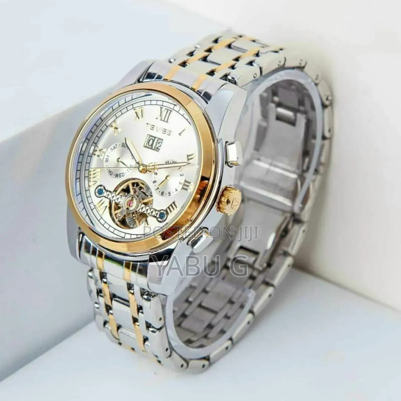 Men's Mechanical Watch With Automatic Movement, Calender Month Display