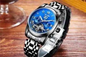 Tevise Automatic Mechanical Skeleton Wrist Watch Steel Watch