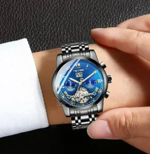 Tevise Automatic Mechanical Skeleton Wrist Watch Steel Watch