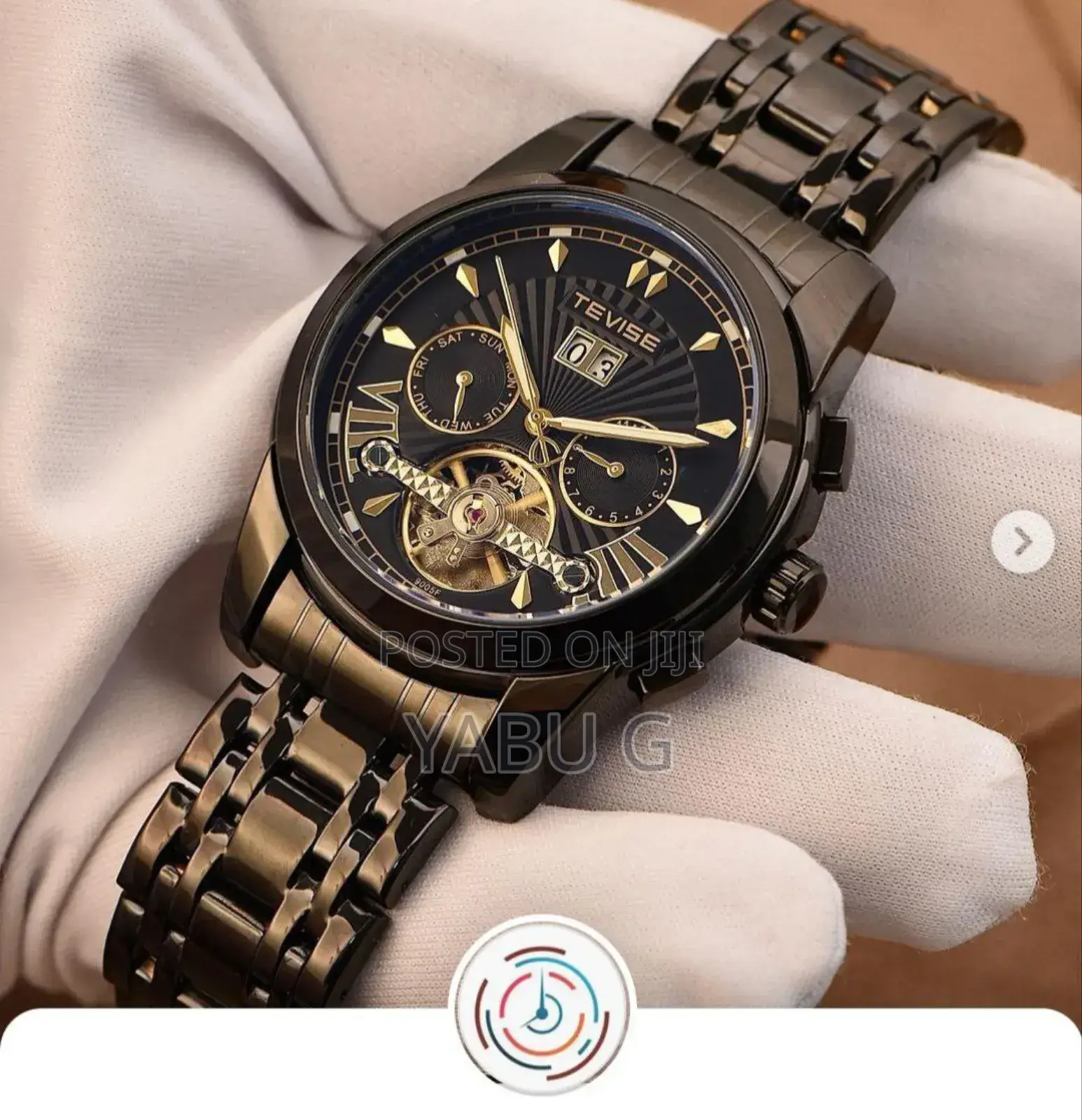 Luxury Tevise Brand Stainless Steel Men's Watch