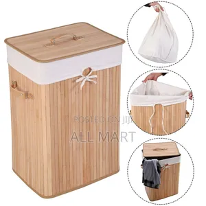 Photo - Bamboo Loundery Hamper With Lid