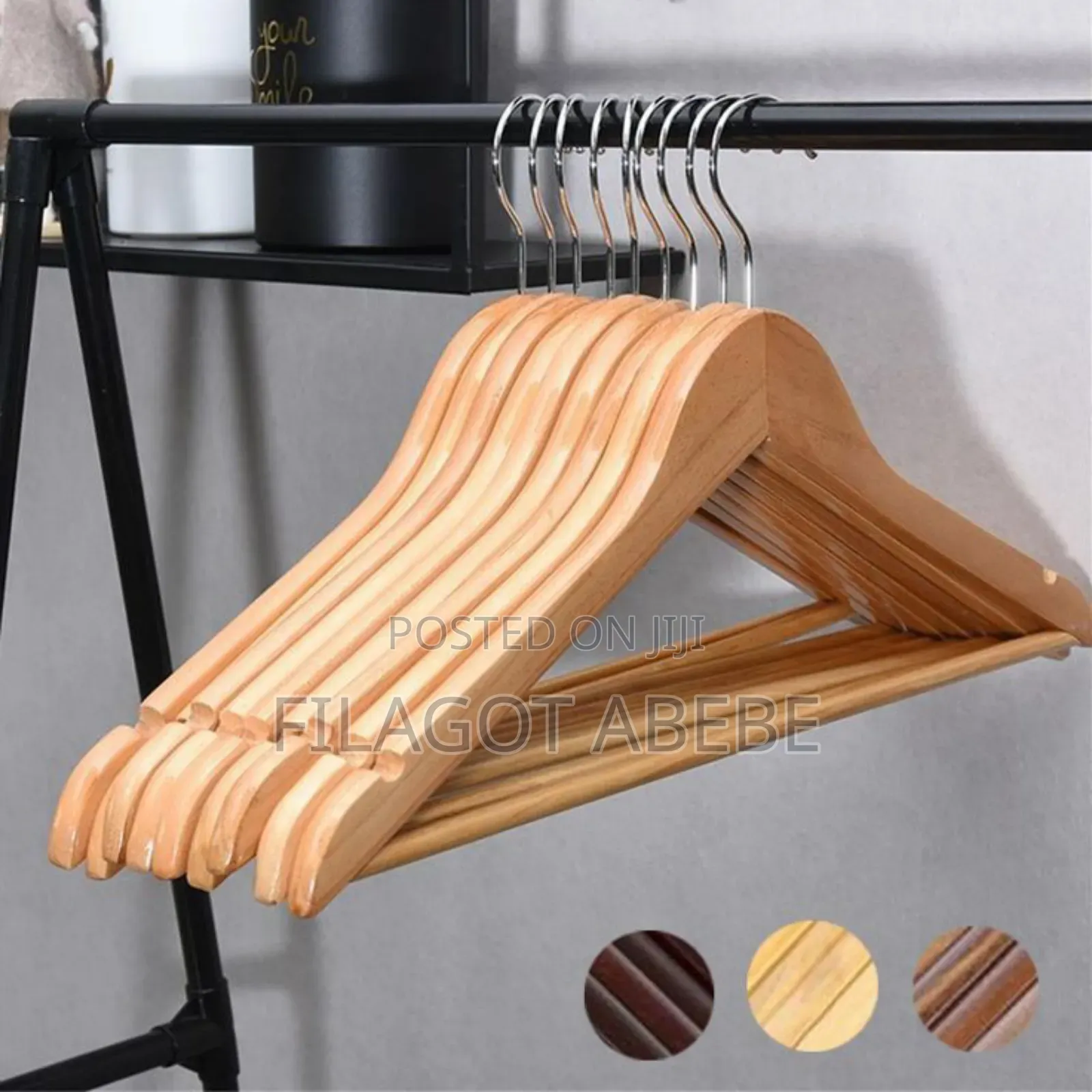 Set of 20 Natural Wood Fabric Hangers.Space Saving ,Highly Effecient