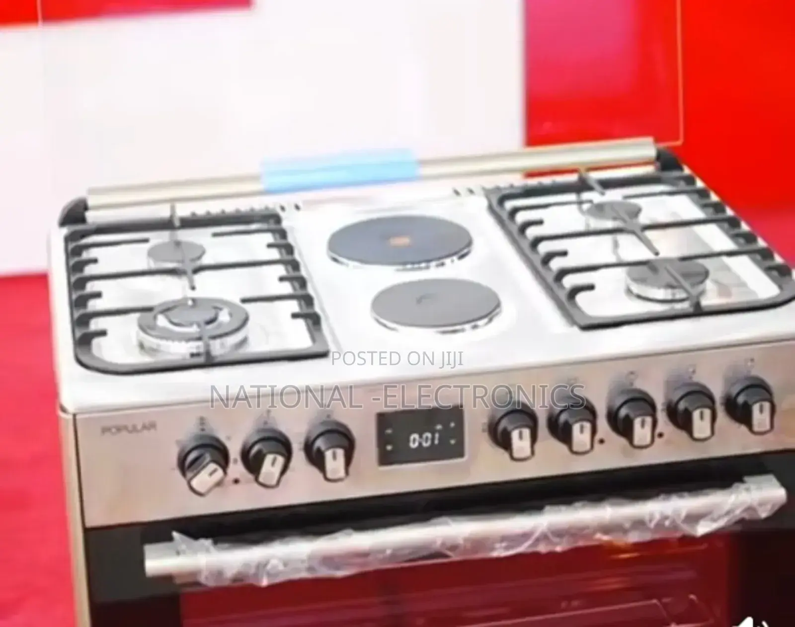 Popular Oven 60cm by 90 4electric End 2gas Freestanding