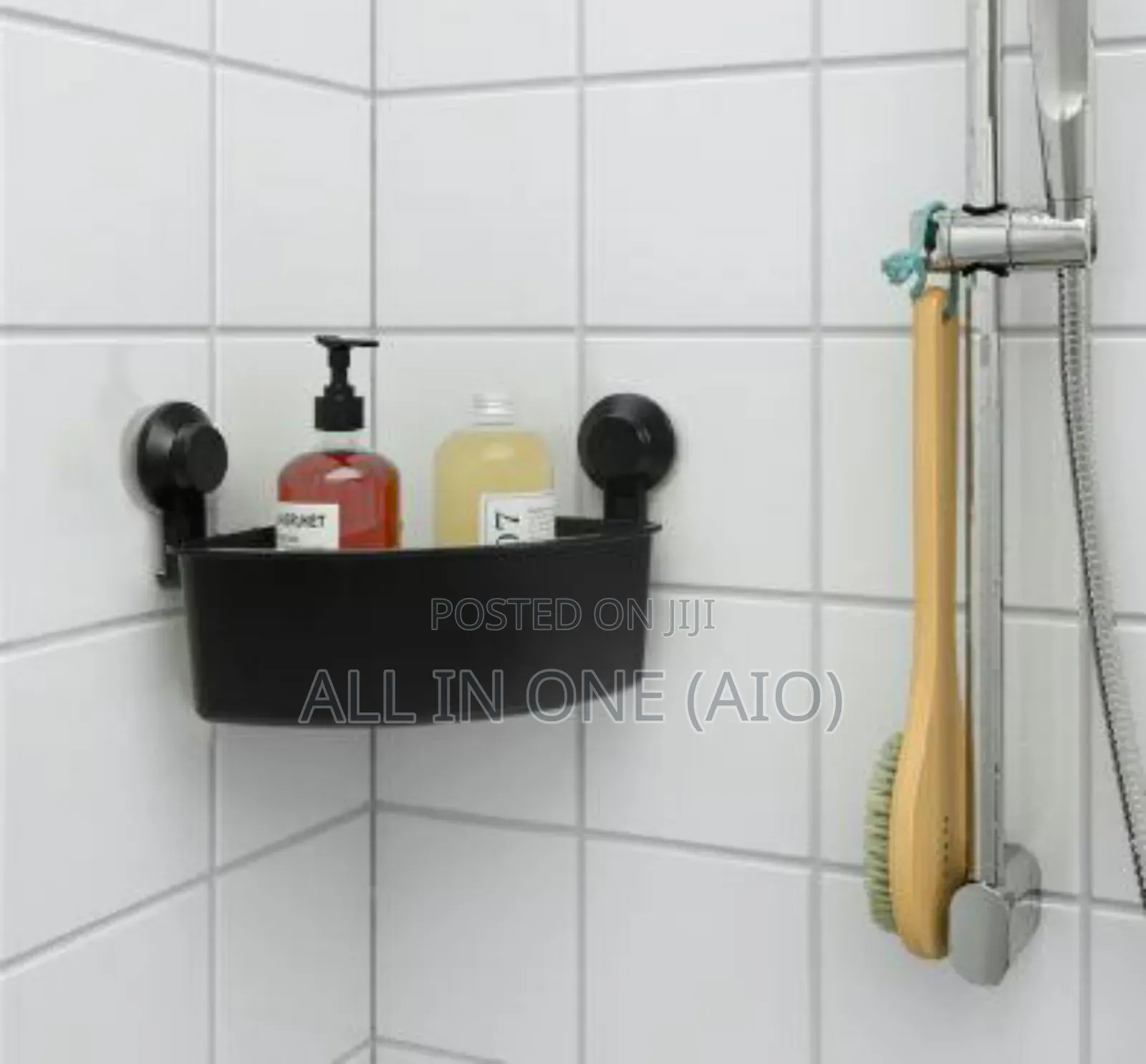 Ikea Tisken Corner Shelf Unit With Suction Cup, Black