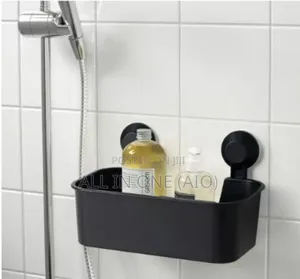 Photo - Ikea Tisken Corner Shelf Unit With Suction Cup, Black