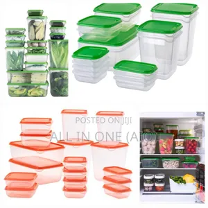 Photo - Ikea Food Container, Set of 17, Transparent/Orange/Green.
