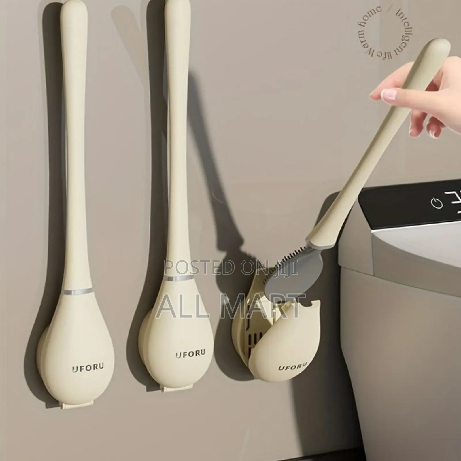 Wall-Mounted Toilet Cleaning Brush With Brush Holder